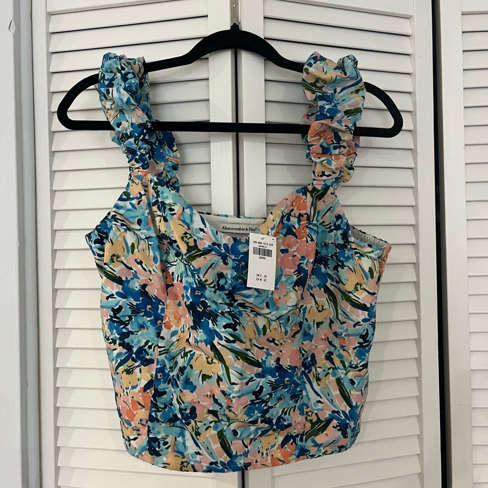 Abercrombie and Fitch Print Crop Top- Size L